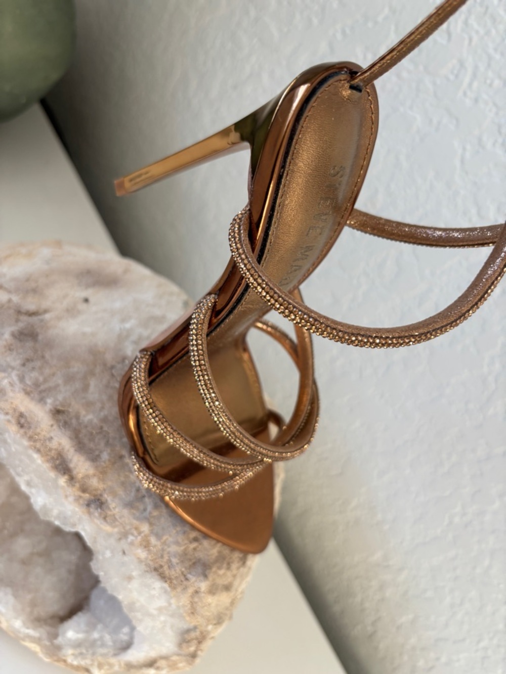 Steve Madden Metallic Rose Gold Strappy Heels